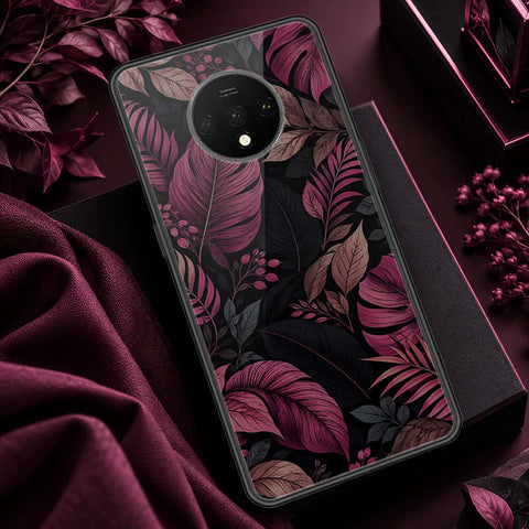 OnePlus 7T Cover - ONation Botanical Bloom Series - HQ Ultra Shine Premium Infinity Glass Soft Silicon Borders Case