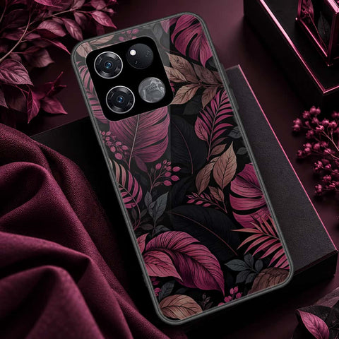 OnePlus Ace Racing Cover - ONation Botanical Bloom Series - HQ Ultra Shine Premium Infinity Glass Soft Silicon Borders Case
