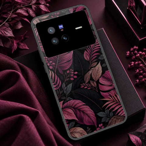 Vivo X80 Cover - ONation Botanical Bloom Series - HQ Ultra Shine Premium Infinity Glass Soft Silicon Borders Case