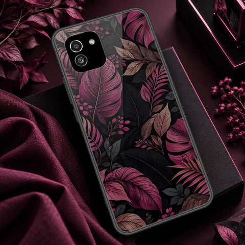 Samsung Galaxy A03 Cover - ONation Botanical Bloom Series - HQ Ultra Shine Premium Infinity Glass Soft Silicon Borders Case