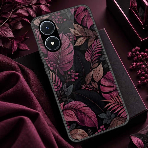 Vivo Y02s Cover - ONation Botanical Bloom Series - HQ Ultra Shine Premium Infinity Glass Soft Silicon Borders Case
