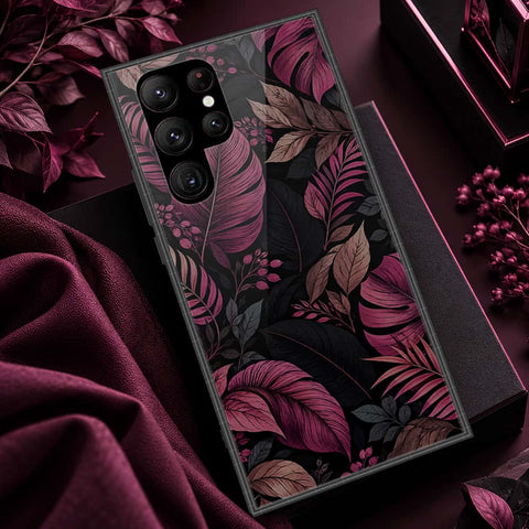 Samsung Galaxy S23 Ultra 5G Cover - ONation Botanical Bloom Series - HQ Ultra Shine Premium Infinity Glass Soft Silicon Borders Case