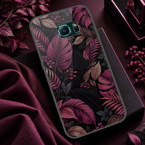 Samsung Galaxy S6 Edge Cover - ONation Botanical Bloom Series - HQ Ultra Shine Premium Infinity Glass Soft Silicon Borders Case
