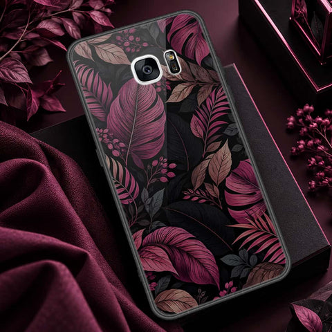 Samsung Galaxy S7 Edge Cover - ONation Botanical Bloom Series - HQ Ultra Shine Premium Infinity Glass Soft Silicon Borders Case