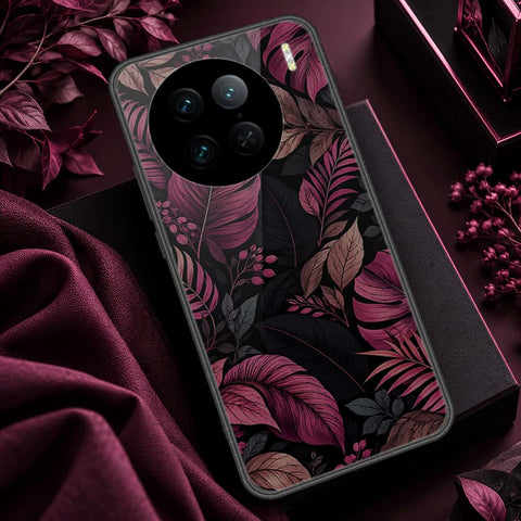 Vivo X90 Pro Cover - ONation Botanical Bloom Series - HQ Ultra Shine Premium Infinity Glass Soft Silicon Borders Case
