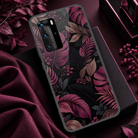 Huawei P40 Pro Cover - ONation Botanical Bloom Series - HQ Ultra Shine Premium Infinity Glass Soft Silicon Borders Case