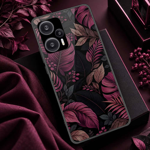 Xiaomi Redmi Note 12 Turbo Cover - ONation Botanical Bloom Series - HQ Ultra Shine Premium Infinity Glass Soft Silicon Borders Case