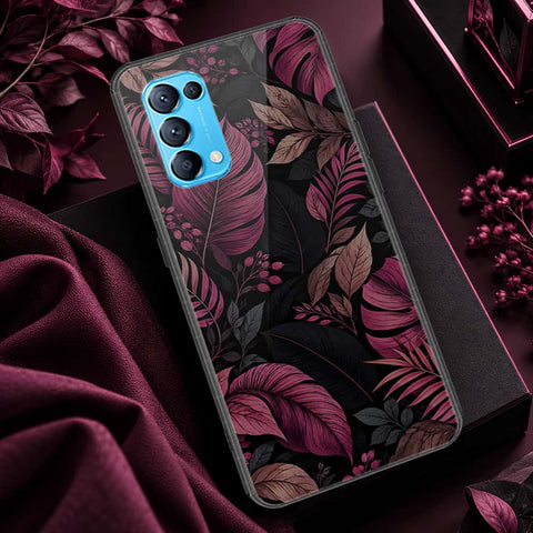 Oppo Reno 5 4G Cover - ONation Botanical Bloom Series - HQ Ultra Shine Premium Infinity Glass Soft Silicon Borders Case