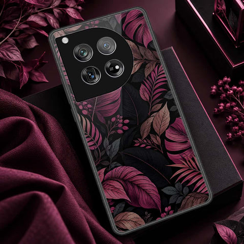 OnePlus 12 Cover - ONation Botanical Bloom Series - HQ Ultra Shine Premium Infinity Glass Soft Silicon Borders Case