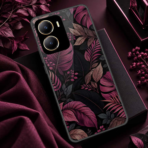 Vivo Y35m Cover - ONation Botanical Bloom Series - HQ Ultra Shine Premium Infinity Glass Soft Silicon Borders Case