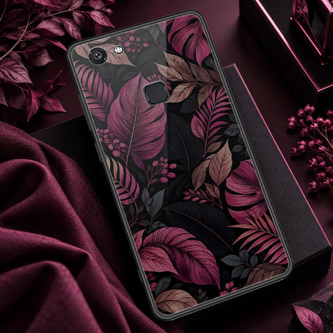 Vivo V7 Cover - ONation Botanical Bloom Series - HQ Ultra Shine Premium Infinity Glass Soft Silicon Borders Case
