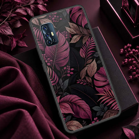 Vivo V17 Cover - ONation Botanical Bloom Series - HQ Ultra Shine Premium Infinity Glass Soft Silicon Borders Case