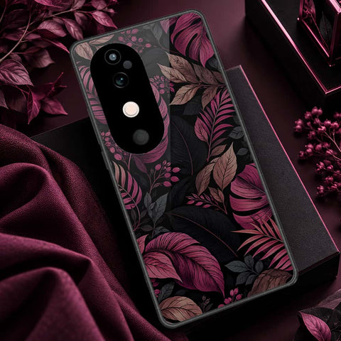Vivo V40 Cover - ONation Botanical Bloom Series - HQ Ultra Shine Premium Infinity Glass Soft Silicon Borders Case