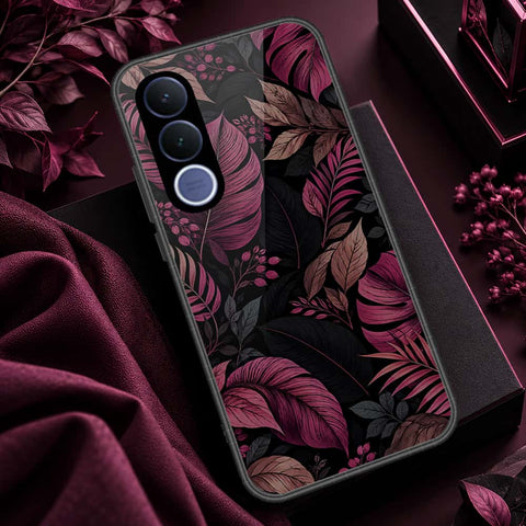 Vivo V70 FE Cover - ONation Botanical Bloom Series - HQ Ultra Shine Premium Infinity Glass Soft Silicon Borders Case