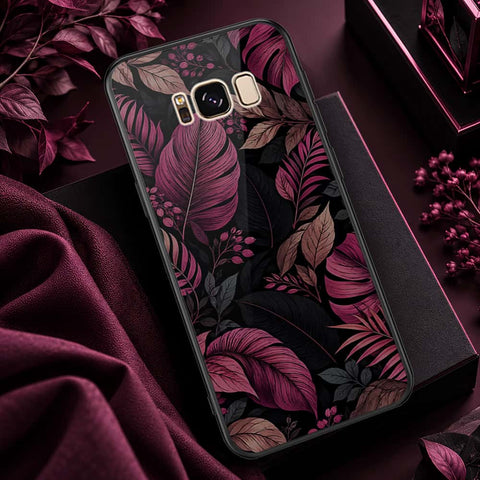 Samsung Galaxy S8 Plus Cover - ONation Botanical Bloom Series - HQ Ultra Shine Premium Infinity Glass Soft Silicon Borders Case