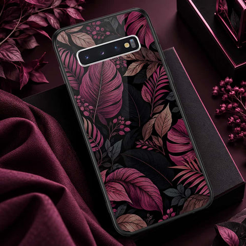 Samsung Galaxy S10 Cover - ONation Botanical Bloom Series - HQ Ultra Shine Premium Infinity Glass Soft Silicon Borders Case