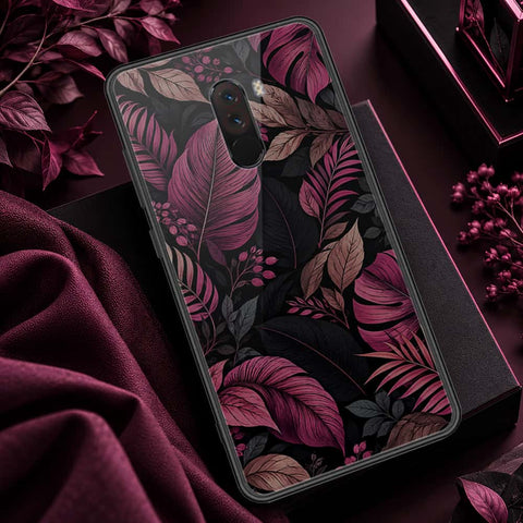 Xiaomi Pocophone F1 Cover - ONation Botanical Bloom Series - HQ Ultra Shine Premium Infinity Glass Soft Silicon Borders Case