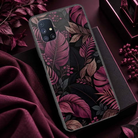Samsung Galaxy M51 Cover - ONation Botanical Bloom Series - HQ Ultra Shine Premium Infinity Glass Soft Silicon Borders Case