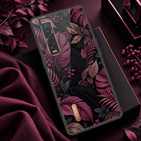 Oppo Find X2 Pro Cover - ONation Botanical Bloom Series - HQ Ultra Shine Premium Infinity Glass Soft Silicon Borders Case