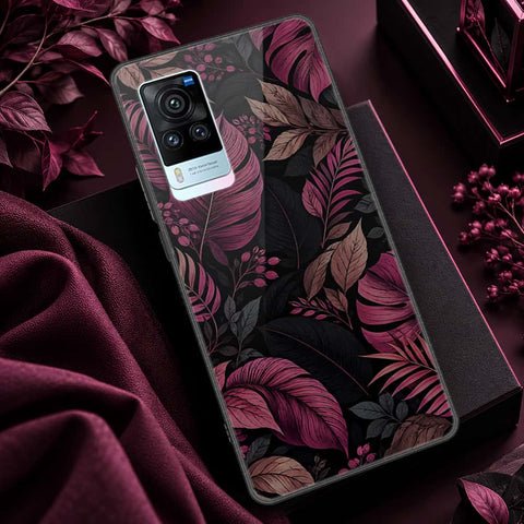 Vivo X60 Cover - ONation Botanical Bloom Series - HQ Ultra Shine Premium Infinity Glass Soft Silicon Borders Case