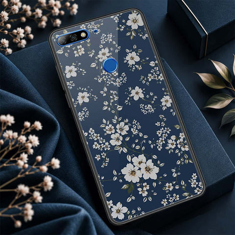 Huawei Y7 Prime 2018 Cover - ONation Botanical Bloom Series - HQ Ultra Shine Premium Infinity Glass Soft Silicon Borders Case