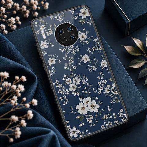 Huawei Mate 30 Cover - ONation Botanical Bloom Series - HQ Ultra Shine Premium Infinity Glass Soft Silicon Borders Case