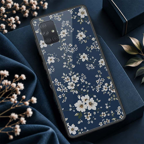 Samsung Galaxy A71 Cover - ONation Botanical Bloom Series - HQ Ultra Shine Premium Infinity Glass Soft Silicon Borders Case