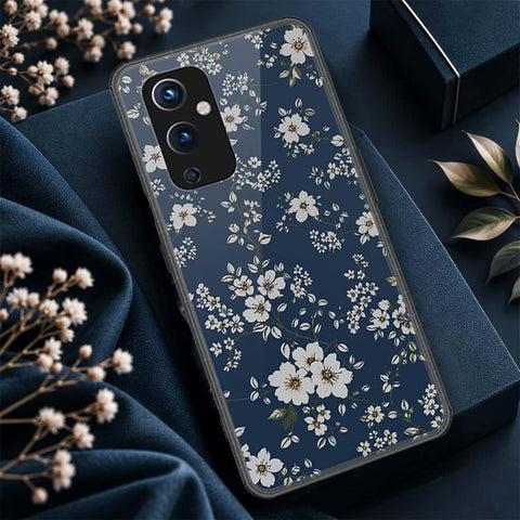 OnePlus 9 Cover - ONation Botanical Bloom Series - HQ Ultra Shine Premium Infinity Glass Soft Silicon Borders Case