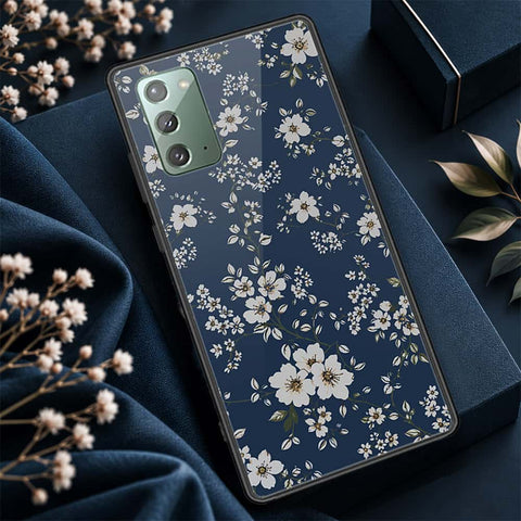 Samsung Galaxy Note 20 Cover - ONation Botanical Bloom Series - HQ Ultra Shine Premium Infinity Glass Soft Silicon Borders Case