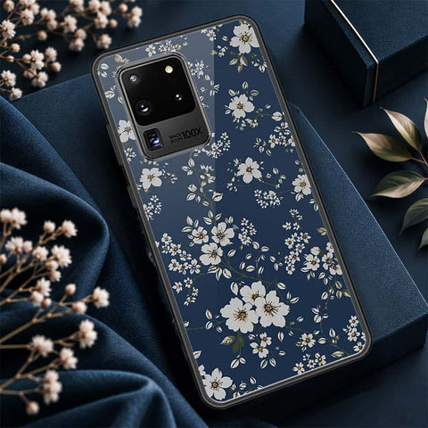 Samsung Galaxy S20 Ultra Cover - ONation Botanical Bloom Series - HQ Ultra Shine Premium Infinity Glass Soft Silicon Borders Case