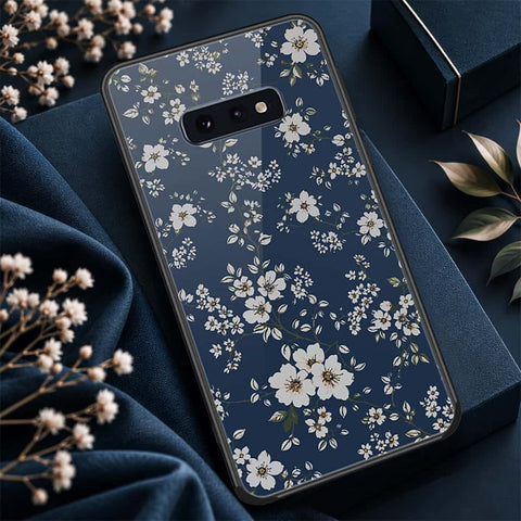 Samsung Galaxy S10e Cover - ONation Botanical Bloom Series - HQ Ultra Shine Premium Infinity Glass Soft Silicon Borders Case