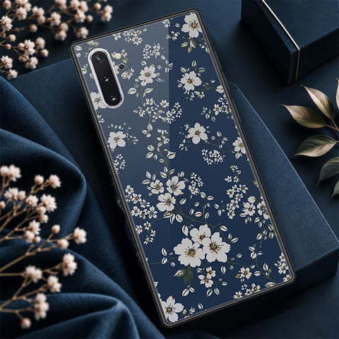 Samsung Galaxy Note 10 Plus Cover - ONation Botanical Bloom Series - HQ Ultra Shine Premium Infinity Glass Soft Silicon Borders Case