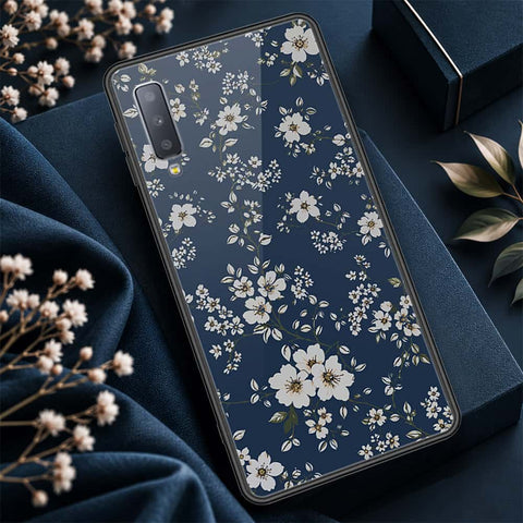 Samsung Galaxy A7 2018 Cover - ONation Botanical Bloom Series - HQ Ultra Shine Premium Infinity Glass Soft Silicon Borders Case