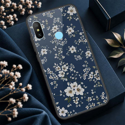 Xiaomi Mi A2 Cover - ONation Botanical Bloom Series - HQ Ultra Shine Premium Infinity Glass Soft Silicon Borders Case