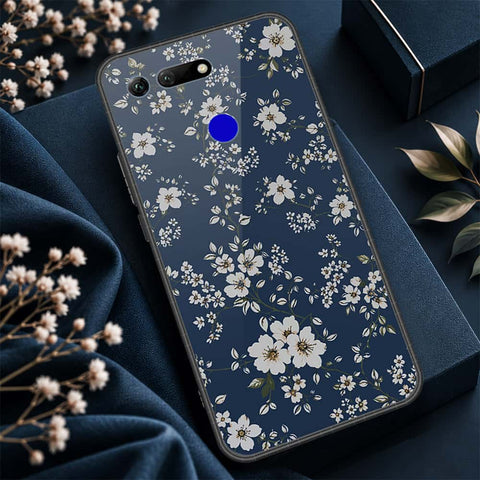Huawei Honor View 20 Cover - ONation Botanical Bloom Series - HQ Ultra Shine Premium Infinity Glass Soft Silicon Borders Case