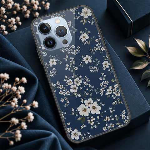 iPhone 13 Pro Cover - ONation Botanical Bloom Series - HQ Ultra Shine Premium Infinity Glass Soft Silicon Borders Case