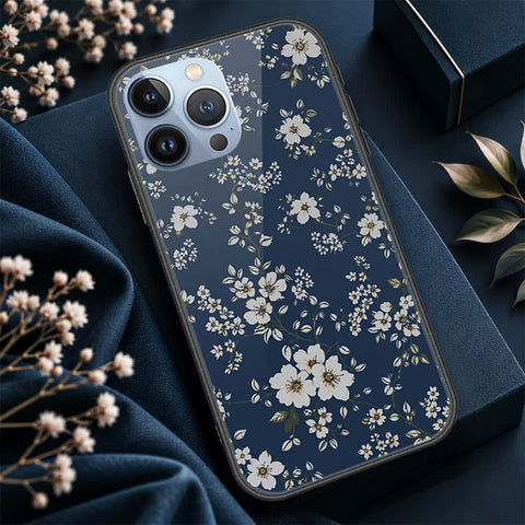 iPhone 13 Pro Max Cover - ONation Botanical Bloom Series - HQ Ultra Shine Premium Infinity Glass Soft Silicon Borders Case