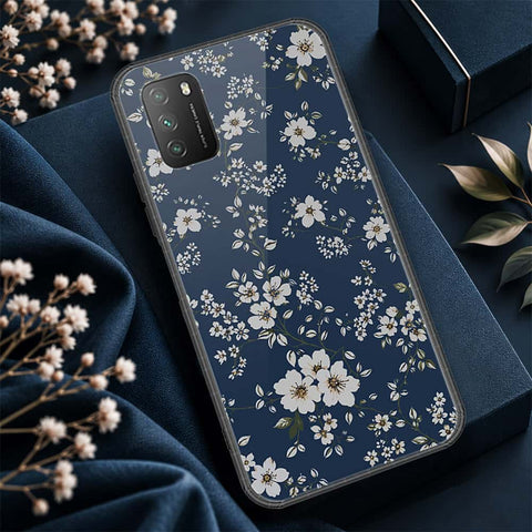 Xiaomi Poco M3 Cover - ONation Botanical Bloom Series - HQ Ultra Shine Premium Infinity Glass Soft Silicon Borders Case
