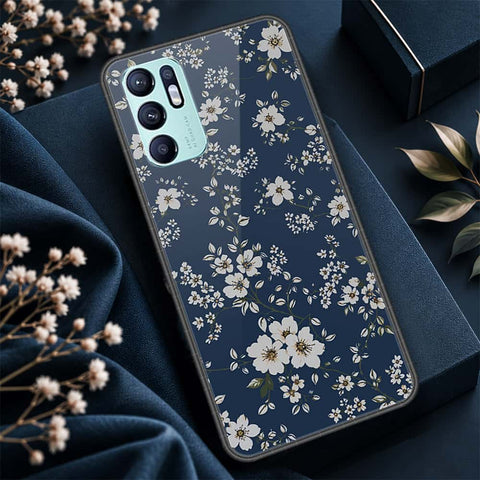 Oppo Reno 6 Cover - ONation Botanical Bloom Series - HQ Ultra Shine Premium Infinity Glass Soft Silicon Borders Case