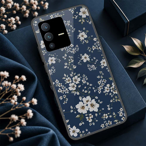 Vivo V23 5G Cover - ONation Botanical Bloom Series - HQ Ultra Shine Premium Infinity Glass Soft Silicon Borders Case