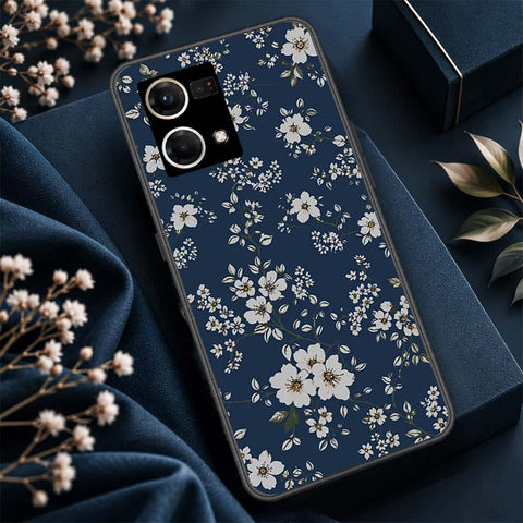 Oppo Reno 8 4G Cover - ONation Botanical Bloom Series - HQ Ultra Shine Premium Infinity Glass Soft Silicon Borders Case