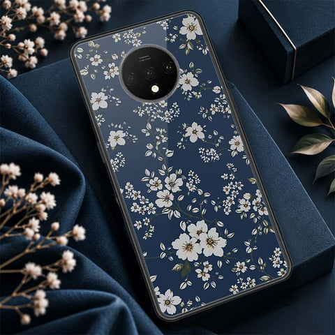 OnePlus 7T Cover - ONation Botanical Bloom Series - HQ Ultra Shine Premium Infinity Glass Soft Silicon Borders Case