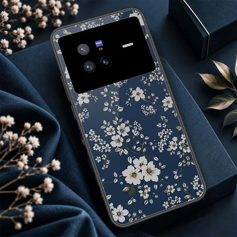 Vivo X80 Cover - ONation Botanical Bloom Series - HQ Ultra Shine Premium Infinity Glass Soft Silicon Borders Case