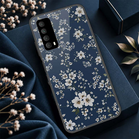 Huawei Y7a Cover - ONation Botanical Bloom Series - HQ Ultra Shine Premium Infinity Glass Soft Silicon Borders Case