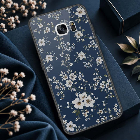 Samsung Galaxy S7 Edge Cover - ONation Botanical Bloom Series - HQ Ultra Shine Premium Infinity Glass Soft Silicon Borders Case