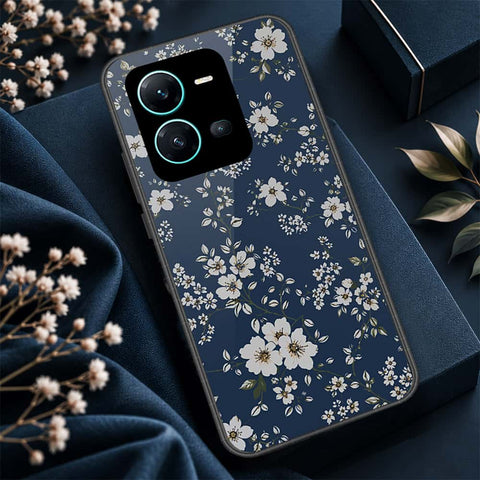 Vivo X80 Lite Cover - ONation Botanical Bloom Series - HQ Ultra Shine Premium Infinity Glass Soft Silicon Borders Case
