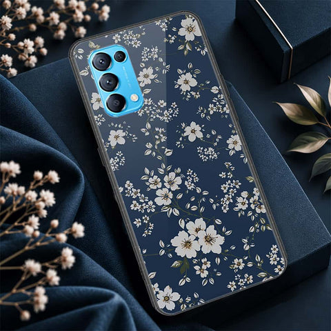 Oppo Reno 5 5G Cover - ONation Botanical Bloom Series - HQ Ultra Shine Premium Infinity Glass Soft Silicon Borders Case