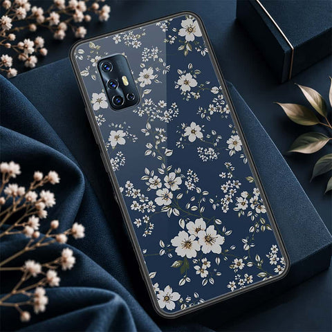 Vivo V17 Cover - ONation Botanical Bloom Series - HQ Ultra Shine Premium Infinity Glass Soft Silicon Borders Case