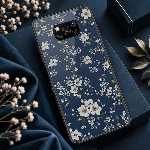 Xiaomi Poco X3 Cover - ONation Botanical Bloom Series - HQ Ultra Shine Premium Infinity Glass Soft Silicon Borders Case