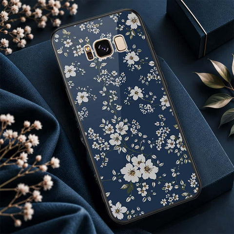 Samsung Galaxy S8 Cover - ONation Botanical Bloom Series - HQ Ultra Shine Premium Infinity Glass Soft Silicon Borders Case